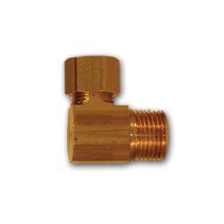 69-42 - Brass 90-Degree Elbow Fitting - 1/4 in Compression x 1/8 in MPT