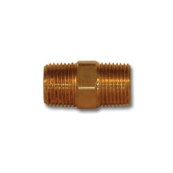 LF122-6 - 3/8 in MPT x 3/8 in MPT Lead-Free Brass Hex Nipple, 1-1/4 in Length