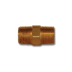 LF123-62 - Lead-Free Brass Reducing Hex Nipple, 3/8 in MPT x 1/8 in MPT, 1.11 in Long