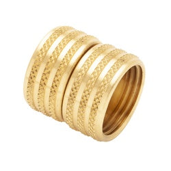 S3 - 3/4-in Female Garden Hose Swivel Adapter, Brass, 1.03-in Length, 1.18-in Hex Size