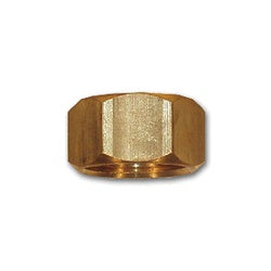 LFGHNK - 3/4 in FGHT Knurled Nut, 0.61 in Length, 1.37 in Hex, Lead-Free Brass