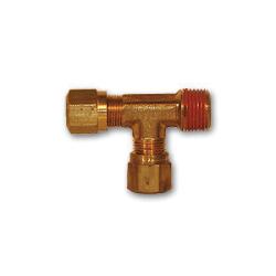 NT71-44VS - 1/4 in Tube OD x 1/4 in Male NPTF Brass Run Tee Fitting