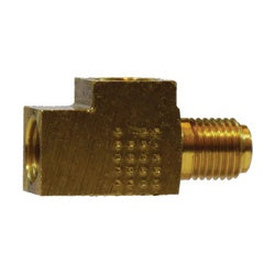 08610 - 1/4-in Inverted Flared x 3/16-in Inverted Flared x 1/4-in MPT Brass Trailer Brake Tee