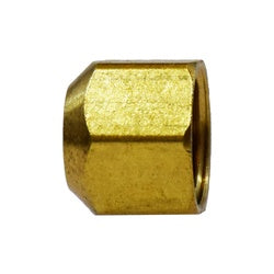 10073 - Brass SAE 45-Degree Flare Cap, 1/8 in Connection, 0.46 in Length, 0.37 in Hex