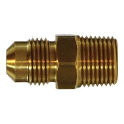 10263 - Brass SAE 45-Degree Flare Adapter, 3/8-in Male Flared x 1/4-in Male NPTF, 1.44 in Length