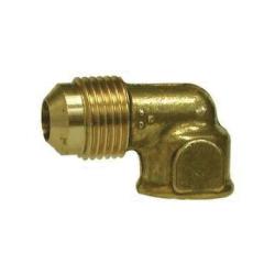 10324B - 90° Brass Barstock Elbow - 1/2 in Male Flared x 3/8 in FPT