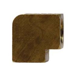 12110 - 90-Degree Elbow Brass Fitting - 1/4 in Female Inverted Flared x 1/8 in FNPTF