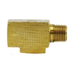 12119 - Brass Run Tee 1/4-in Inverted Flared x 1/8-in MNPTF x 1/4-in Inverted Flared for Hydraulic Tubing