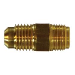 12252 - 1/4-in Male SAE Flared & Inverted Flare Brass Adapter for Hydraulic Connections