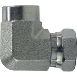 150266 - 90-Degree Steel Swivel Elbow Connector, 3/8-in Female NPTF x 3/8-in Female NPSM