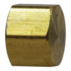 18049 - 1/2-in Brass Hex Cap Compression Fitting, 0.48 in Length, 200 psi, -65 to 250°F