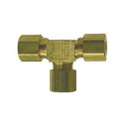 18103B - Brass Barstock Tee Fitting - 1/4 in Compression x 1/4 in Compression x 1/4 in Compression