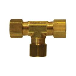 18105 - 3/8-in Compression Tee Fitting, Forged Brass, 200 psi, -65°F to 250°F