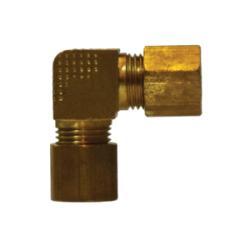 26124B - Brass Barstock Captive Sleeve Union Elbow - 1/4 in x 1/4 in Compression Connections