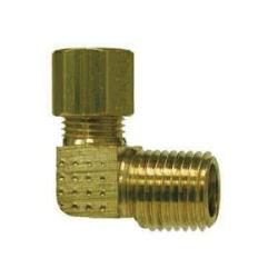 18225B - 90-Degree Brass Elbow Fitting, 1/4 in OD, Male NPTF, 300 psi, -65°F to 250°F