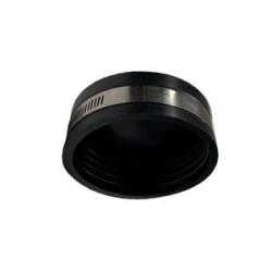 195510 - 2 in Durable Rubber Flexible End Cap with Stainless Steel Band, 150 psi