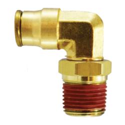 20078A - Brass Swivel Elbow with Gasket - 1/4 in x 10-32 UNF Male Connection