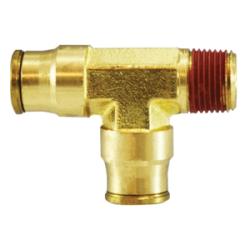 20095 - 1/8 in Push-to-Connect Brass Fixed Male Run Tee with 1/8 in NPT Connection