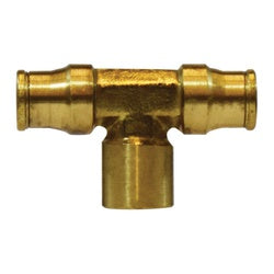 20132A - Brass Female Branch Tee - 3/8 in Push-to-Connect x 3/8 in Push-to-Connect x 1/4 in Female NPT