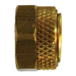 20228 - 3/16 in Flareless Brass Hex Nut & Sleeve Assembly, 0.44 in Hex Size, 0.41 in Length