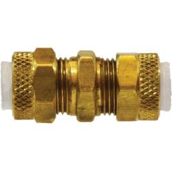 20242 - Brass Poly-Flo Union Fitting - 1/4 in Tube OD x 1/4 in Tube OD, 150 psi Pressure Rating