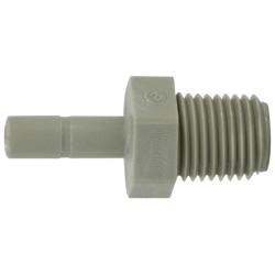 20524P - 1/4 in Push-On Hose Stem to 1/8 in MIP Adapter - Polypropylene, 170 psi Rated