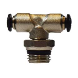 20690N - Nickel-Plated Brass Swivel Branch Tee - 8 mm x 8 mm x 3/8-in Connections