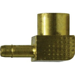 21133 - Brass 90-Degree Elbow Fitting - 1/4 in Hose Barb to 1/8 in Female Pipe Threads