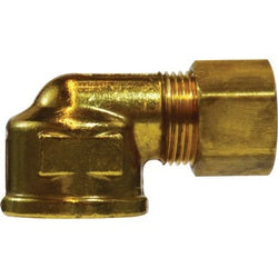 26254 - 1/4 in Compression x 1/4 in FIP Brass Elbow Fitting with Captive Sleeve Nut