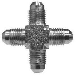 26504 - 1/4-in Male JIC Steel Union Cross Fitting with 7/16-20 Thread