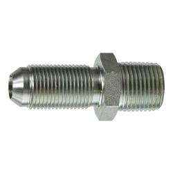 SS2706-16-16 - 1-in Male JIC x 1-in Male NPTF 316 Stainless Steel Bulkhead Adapter