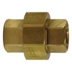 28069 - 3/8-in Female NPTF Brass Pipe Union, 1-3/4 in, 1200 psi, -65 to 250 °F
