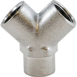 28298 - Nickel-Plated Brass Pipe Wye, 1/4-in x 1/4-in x 1/4-in, 3 Female NPTF Connections