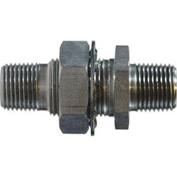 28312 - 2.94 in Long Steel Bulkhead Connector - 1/2-in MIP x 1/4-in FIP