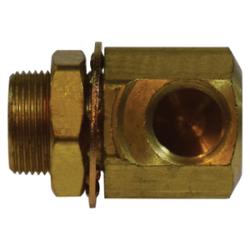 28348 - 2-5/16 in Brass Bulkhead Clamping Stud Elbow FNPTF for 3/8 in Tube OD