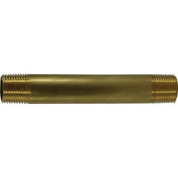 28486LF - 1/4 in MPT x 1/4 in MPT Lead-Free Brass Pipe Nipple, 6 in Long