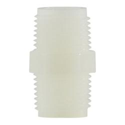 28616W - 1 in MPT x 1 in MPT White Nylon Hex Nipple, 125 psi, -40 to 200°F