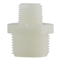 28633W - 1-1/4 in x 1 in Nylon Reducing Hex Nipple for Male Pipe Thread