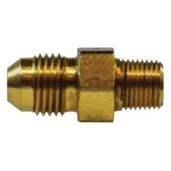 28702 - 7/16-in Male JIC x 1/4-in Male MIP Brass Straight Adapter, 1.37 in Length
