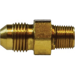 28706 - Brass Straight Adapter 3/8 in Female JIC Flare to 1/8 in MNPTF, 1.24 in Length
