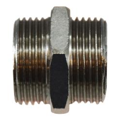 28800 - 1/8-in Male BSP Hex Nipple Brass Fitting with Nickel-Plated Finish