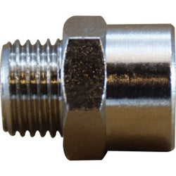 28890 - Brass Nickel-Plated Adapter, 1/2-in Male BSPP x 3/8-in Female BSPP