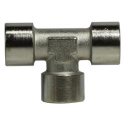 28932 - 3/8-in Female BSPP Brass Pipe Tee with Nickel-Plated Finish