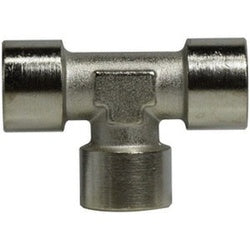 28931 - 1/4-in Female BSPP Steel Nickel-Plated Tee Fitting