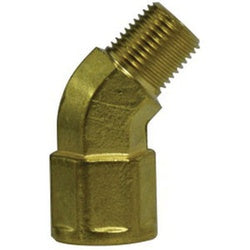 28965 - 1/8-in Male BSPT x 1/8-in Male BSPT Brass 45-Degree Elbow with Nickel Plating