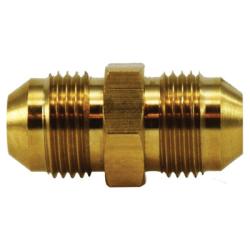 28972 - 1-in Male JIC Flared Brass Straight Tube Union, 2-1/4 in Length, 1.38 in Hex Size