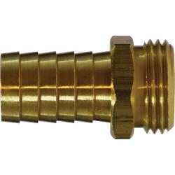 707048-0612 - 3/8 in Hose Barbed x 3/4 in MGH Brass Straight Male End Hex Adapter