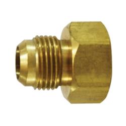 30123 - 3/8 in Male Flared to 3/4 in FGH Brass Straight Rigid Adapter, 1.31 in Length