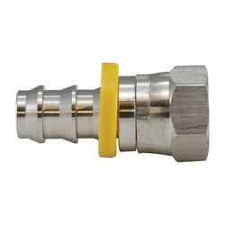 30230SS - 1/4 in Push-On Hose Barb to 1/4 in Female SAE 45/37 deg JIC Swivel Adapter, 316 Stainless Steel