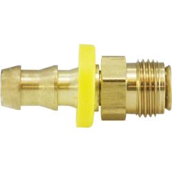 30279 - Brass Swivel Connector - 3/8-in Push-On Hose Barbed x 3/8-in Male Inverted Flared, 1.76 in Length